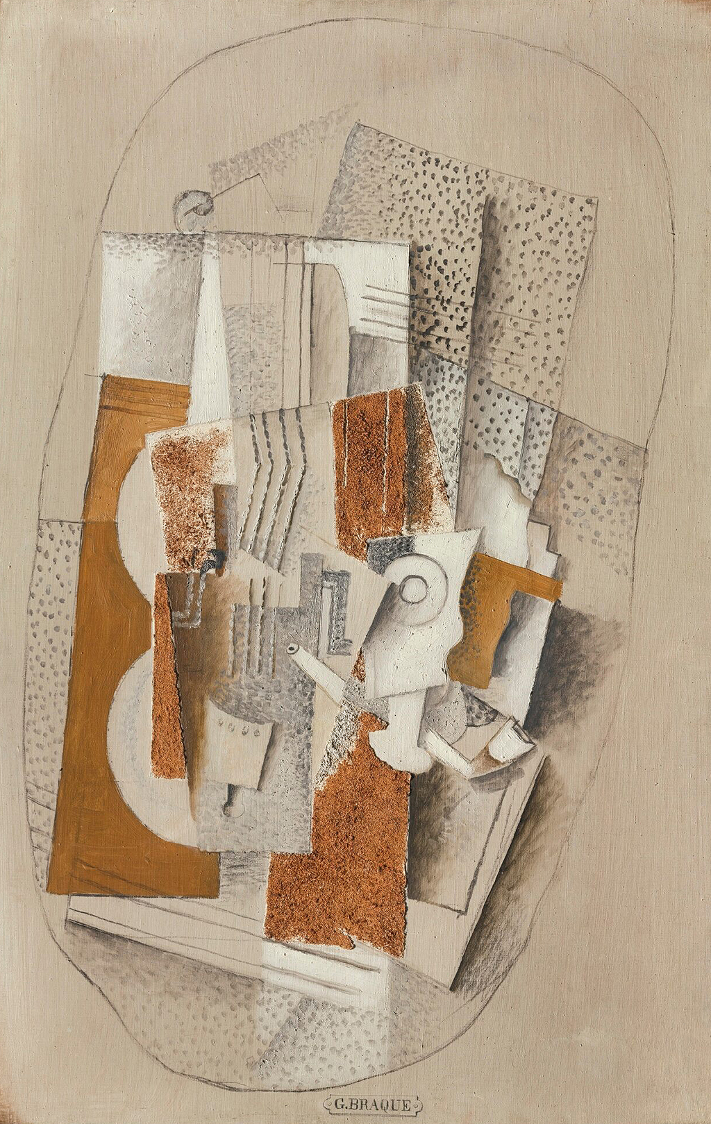 Le Violon (1914) in Detail Georges Braque